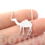 Camel Silhouette Shaped Pendant Necklace in Silver | Animal Jewelry | DOTOLY
