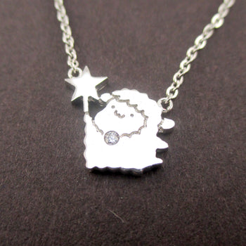 Capricorn Cute Fairy Sheep Shaped Pendant Necklace in Silver | DOTOLY