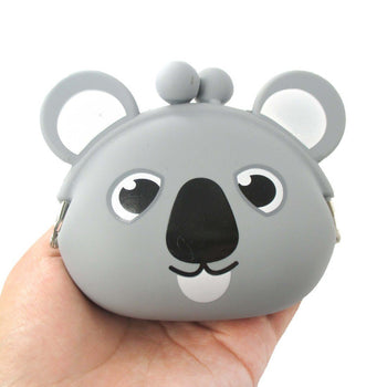 Cartoon Koala Bear Shaped Mimi Pochi Animal Friends Silicone Clasp Coin Purse Pouch | DOTOLY