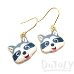 Cartoon Raccoon Face Shaped Dangle Drop Earrings | Animal Jewelry | DOTOLY