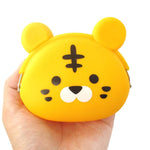 Cartoon Tiger Shaped Mimi Pochi Animal Friends Silicone Clasp Coin Purse Pouch | DOTOLY