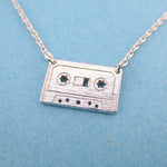 Cassette Mixed Tape Retro Friendship Pendant Necklace in Silver | DOTOLY | DOTOLY