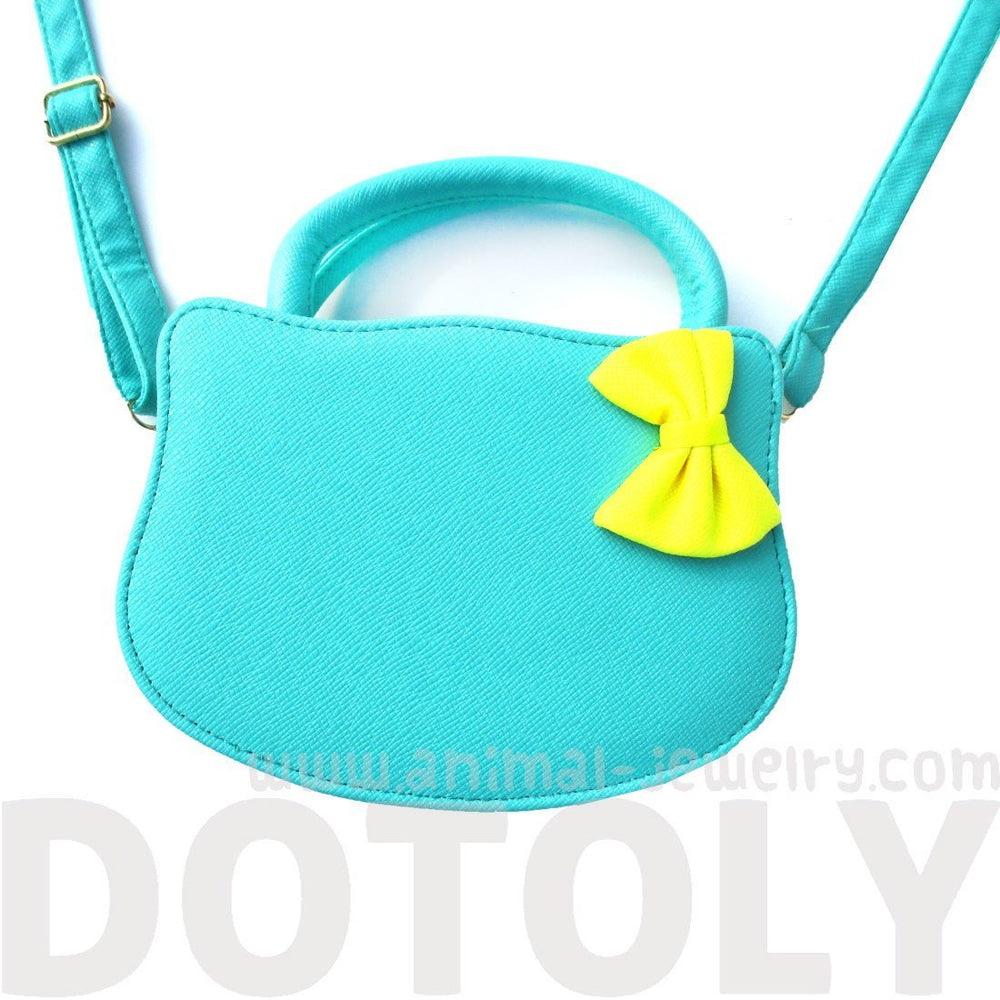 Cat Silhouette Shaped Hello Kitty Cross body Shoulder Bag for Women in Mint Blue | DOTOLY