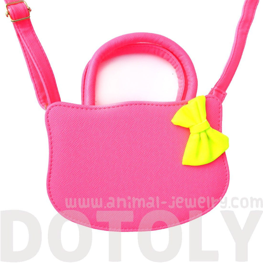 Cat Silhouette Shaped Hello Kitty Cross body Shoulder Bag for Women in Neon Pink | DOTOLY