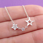 Chain of Stars Shaped Celestial Rhinestone Pendant Necklace | DOTOLY