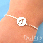 Charm Bracelet with Penguin Silhouette Cut Out in Silver | Animal Jewelry | DOTOLY