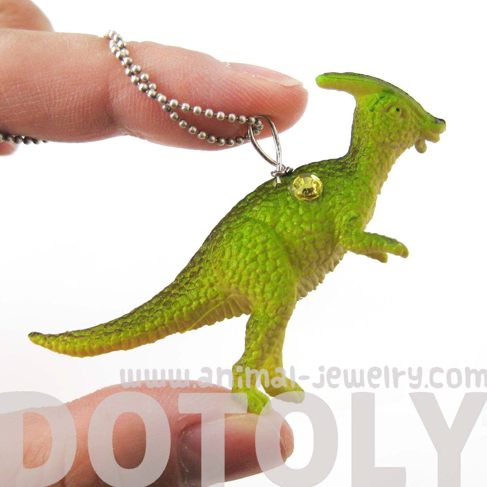 Charonosaurus Dinosaur Shaped Pendant Necklace in Green | Animal Jewelry | DOTOLY