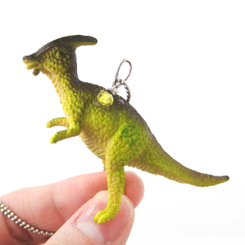 Charonosaurus Dinosaur Shaped Pendant Necklace in Green | Animal Jewelry | DOTOLY