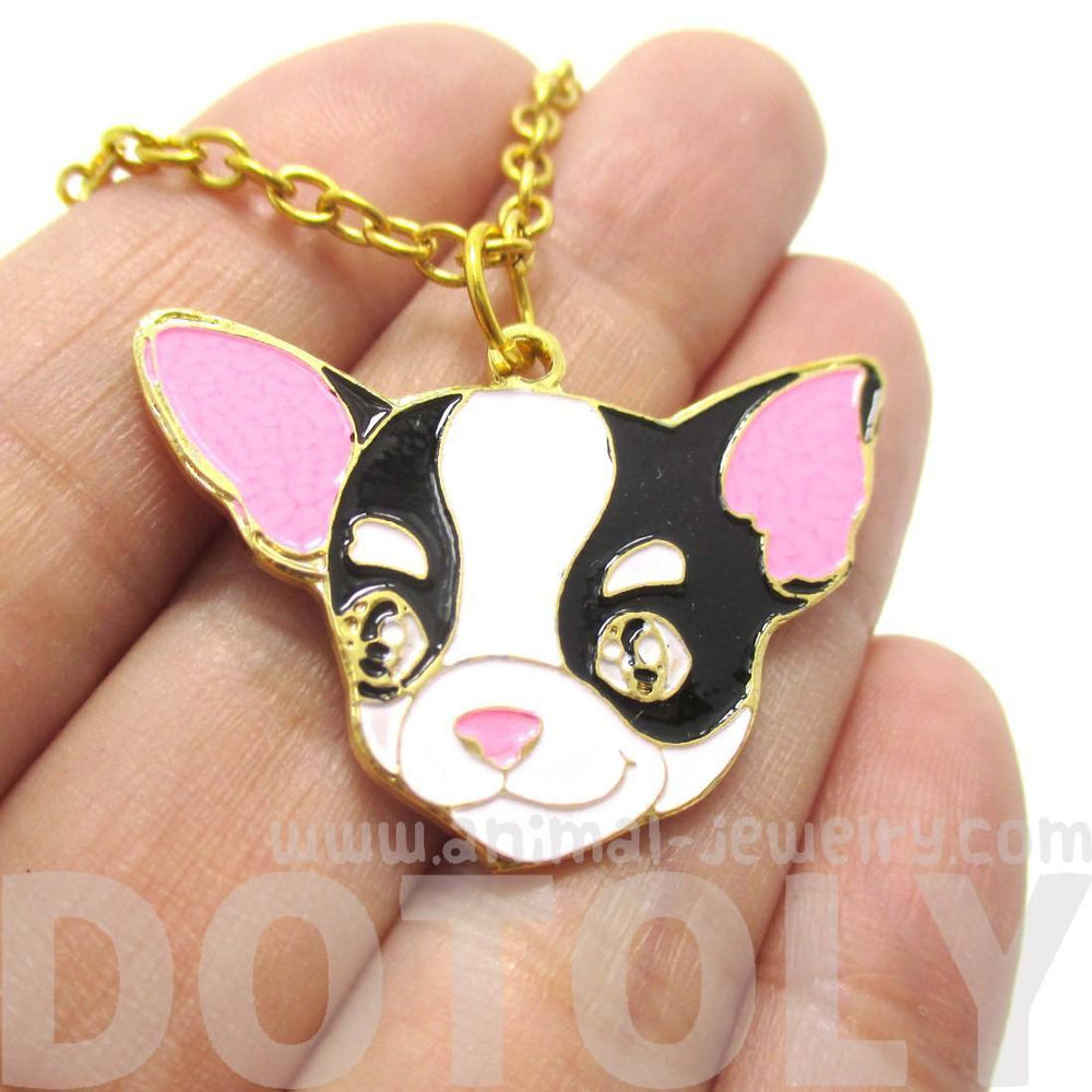 Cute Chihuahua Puppy Dog Shaped Animal Pendant Necklace