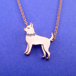 Chihuahua with Rhinestone Collar Shaped Pendant Necklace in Rose Gold Silver or Gold