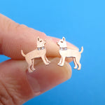 Chihuahua with Rhinestone Collars Shaped Stud Earrings for Dog Parents