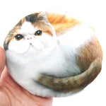 Chubby Kitty Cat Shaped Digital Print Zipper Coin Purse Make Up Bag