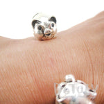 Chubby Piglet Pig Shaped Bangle Bracelet in Silver | DOTOLY