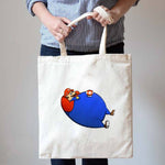 Chubby Super Mario Doing Sit-Ups Illustrated Canvas Tote Shopper Bag