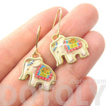 Colorful Circus Elephant Shpaed Animal Dangle Earrings