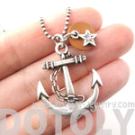 classic-anchor-shaped-nautical-themed-charm-necklace-in-silver-dotoly