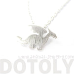 Classic Dragon Silhouette Shaped Pendant Necklace in Silver | Animal Jewelry | DOTOLY