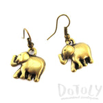 Classic Elephant Shaped Dangle Charm Earrings in Brass | DOTOLY | DOTOLY
