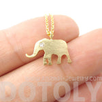 Classic Elephant Shaped Silhouette Pendant Necklace in Gold | Animal Jewelry | DOTOLY