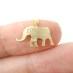 Classic Elephant Shaped Silhouette Pendant Necklace in Gold | Animal Jewelry | DOTOLY