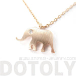 Classic Elephant Shaped Silhouette Pendant Necklace in Rose Gold | Animal Jewelry | DOTOLY