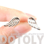 Classic Feather Shaped Angel Wing Stud Earrings in Silver | DOTOLY | DOTOLY