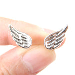 Classic Feather Shaped Angel Wing Stud Earrings in Silver | DOTOLY | DOTOLY