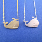 Classic Happy Whale Silhouette Pendant Necklace | Animal Jewelry