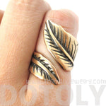 Classic Leaves Wrapped Around Your Finger Shaped Floral Ring in Bronze