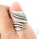 Classic Leaves Wrapped Around Your Finger Shaped Floral Ring in Silver