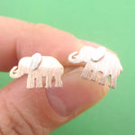 Classic Minimal Elephant Silhouette Shaped Allergy Free Stud Earrings