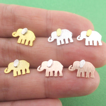 Classic Minimal Elephant Silhouette Shaped Allergy Free Stud Earrings