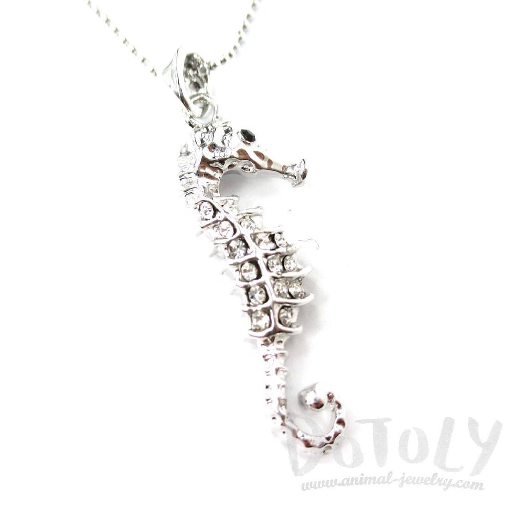 Classic Seahorse Shaped Rhinestone Pendant Necklace