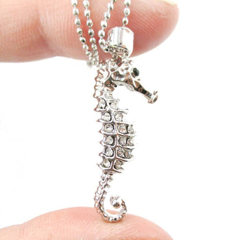Classic Seahorse Shaped Rhinestone Pendant Necklace