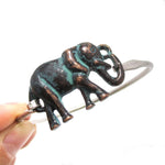 Classic Silver Bangle Bracelet Cuff with Antique Elephant Pendant | Animal Jewelry | DOTOLY