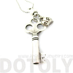 Classic Skeleton Clockwork Key Pendant Necklace in Silver | DOTOLY