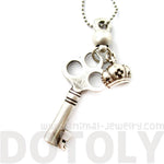 Classic Skeleton Clockwork Key Pendant Necklace in Silver | DOTOLY