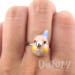 Cockatiel Parakeet Bird Face Shaped Adjustable Enamel Ring | DOTOLY