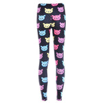 Colorful Kitty Cat Face All Over Collage Print Legging Pants for Women