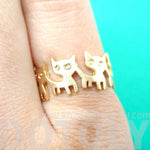 Connected Kitty Cat Parade Animal Ring in Gold | US Size 7 and 8