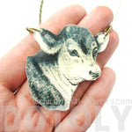 Cow Bull Farm Animal Head Shaped Acrylic Pendant Necklace | DOTOLY