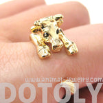 Cow Bull Shaped Animal Wrap Around Ring in Shiny Gold | Sizes 4 to 9