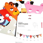 Cow Owl Tiger Bear Pig Shaped Reusable Garland Animal Party Flags