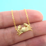 Crab Shaped Aquatic Crustacean Shellfish Inspired Pendant Necklace