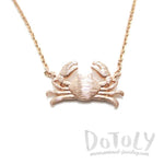 Crab Shaped Aquatic Shellfish Inspired Pendant Necklace in Rose Gold