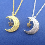 Crescent Moon and Stars Shaped I Love You To the Moon & Back Necklace