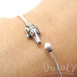 Crocodile Alligator Bangle Bracelet Cuff in Silver