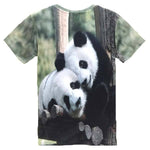 Cuddling Panda Bears All Over Print Graphic T-Shirts