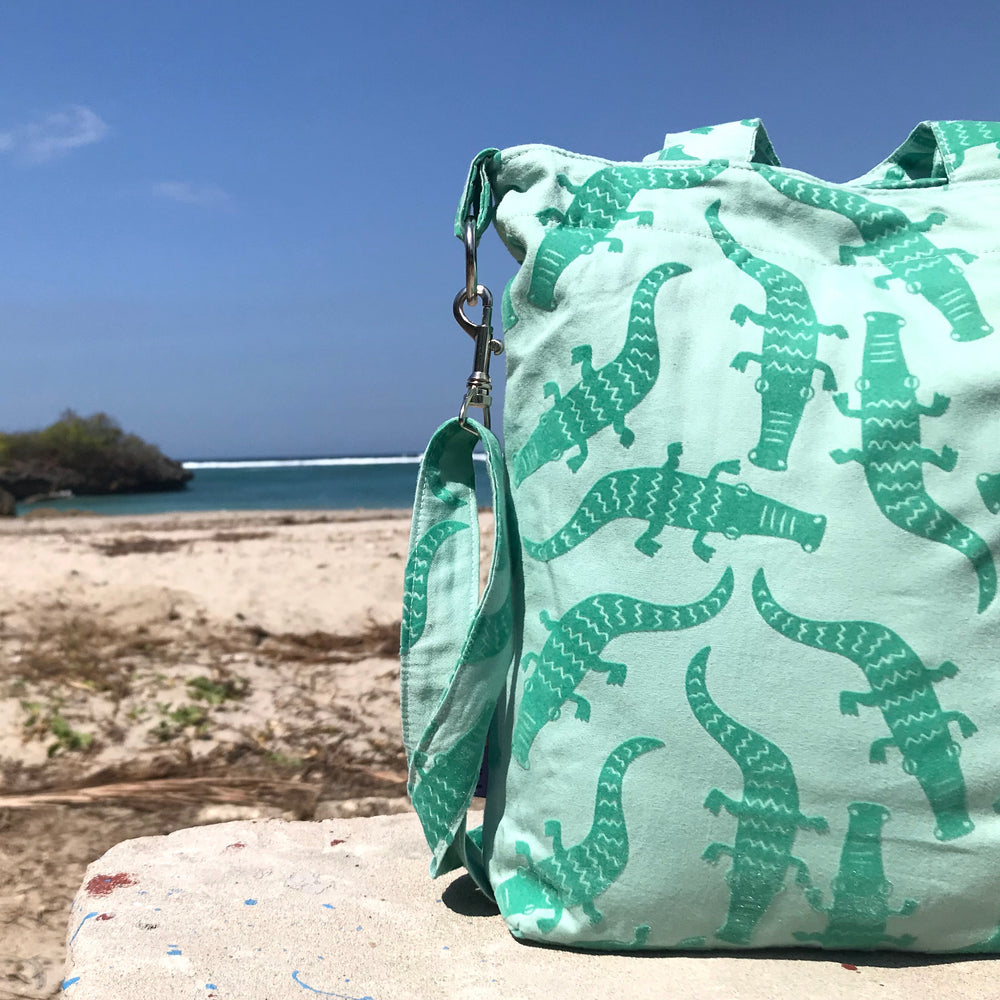 Crocodile Alligator Bird Animal Pattern Crossbody Duck Top Handle Tote Bag
