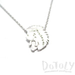 3D Hedgehog Porcupine Animal Pendant Necklace in Silver